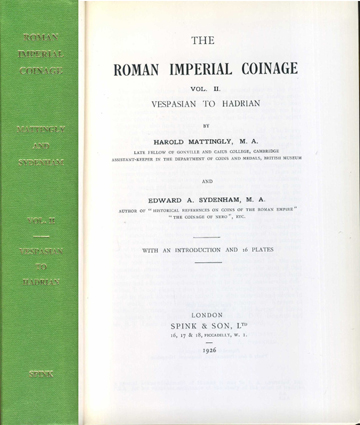 The Roman Imperial Coinage. vol II. Vespasian to Hadrian.